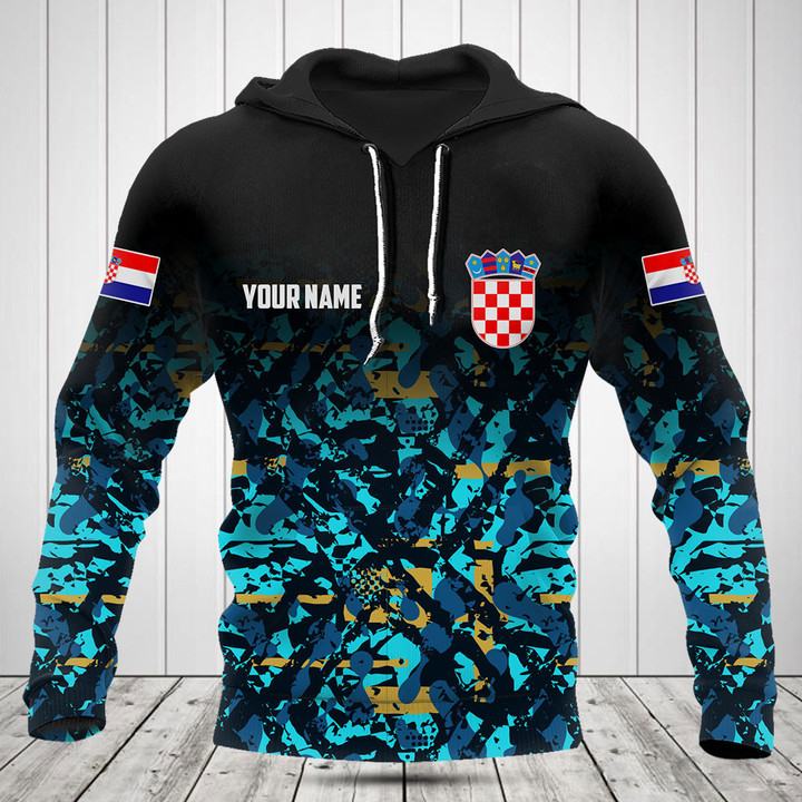 Customize Croatia Colorful Camo Shirts And Jogger Pants