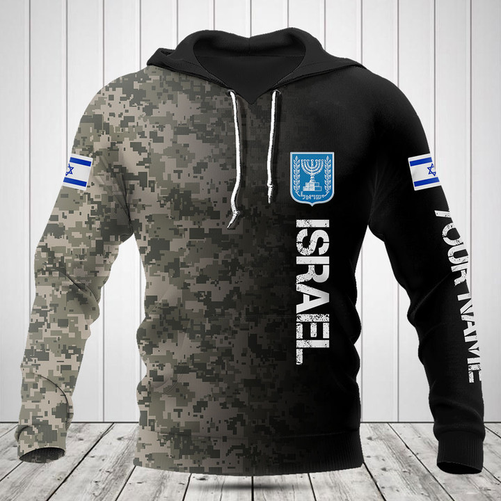 Customize Israel Half Black Digital Camo Shirts