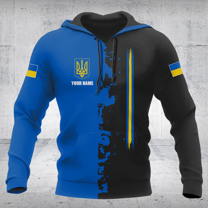 Customize Ukraine Flag Half Black Shirts