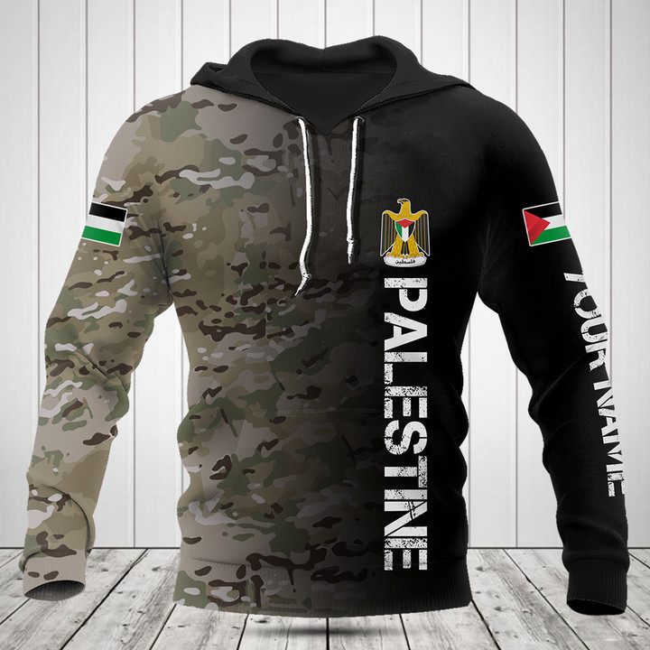 Customize Palestine Half Black MTP Camo Shirts