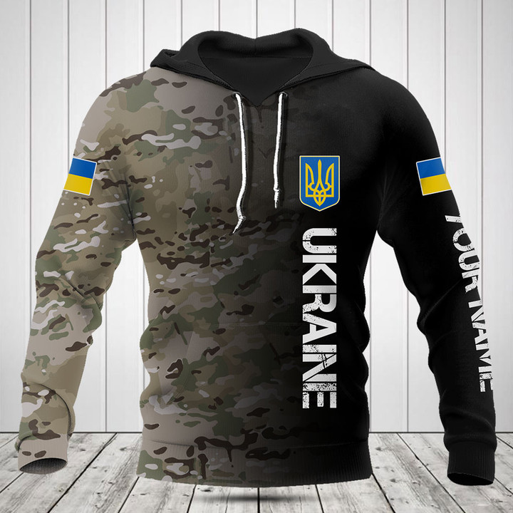 Customize Ukraine Half Black MTP Camo Shirts