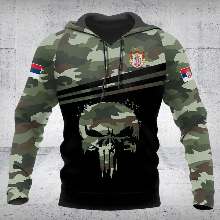 Serbia Skull Camo Shirts