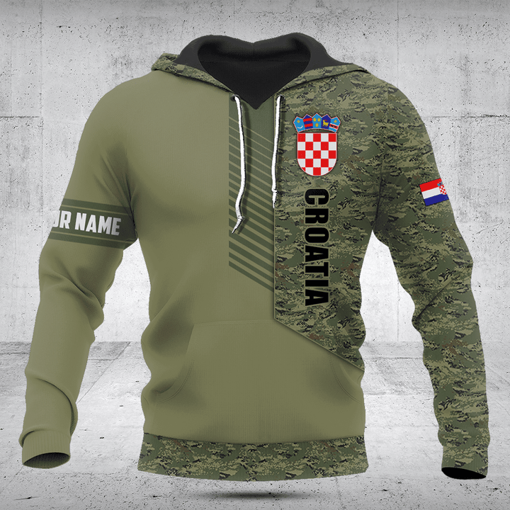 Customize Croatia 3D Camo Coat of Arms Shirts
