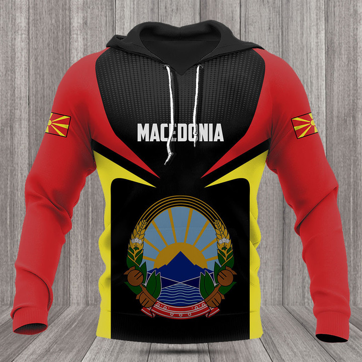 Customize Macedonia Energy Flag And Coat Of Arms Shirts