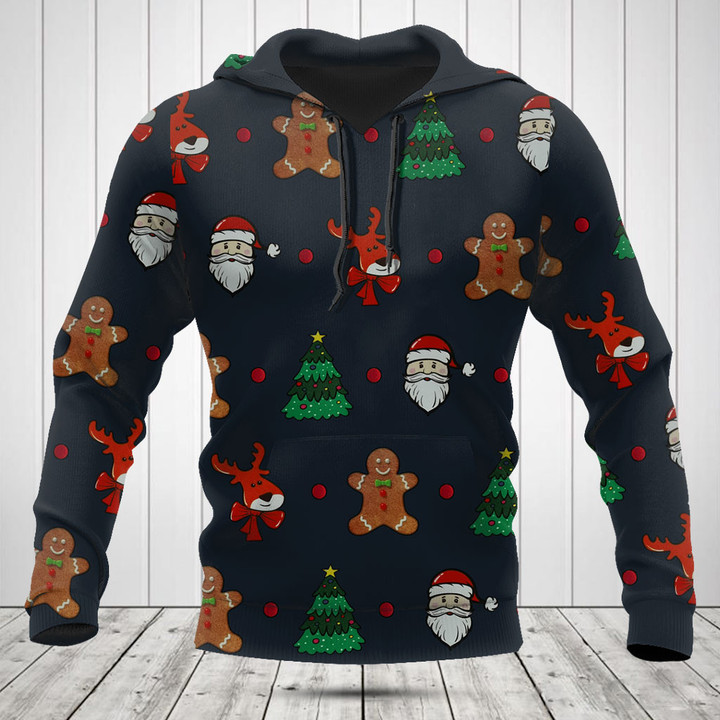 Gingerbread Man Santa Claus Reindeer Christmas Gift Shirts