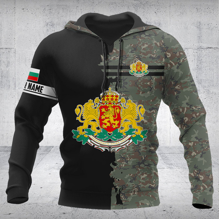 Customize Bulgaria Half Black Camo Shirts
