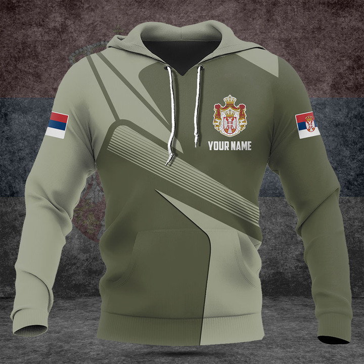 Customize Serbia Proud Olive Green Shirts