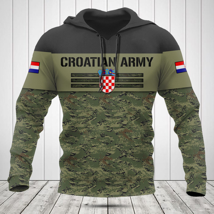 Customize Croatian Army Camo Skull Shirts And Jogger Pants