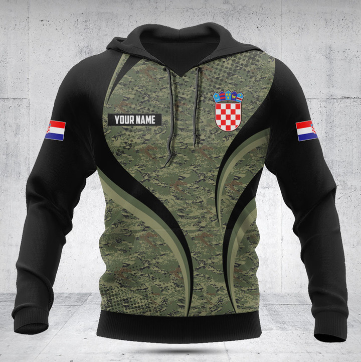 Customize Croatia Camo Flame Style Shirts