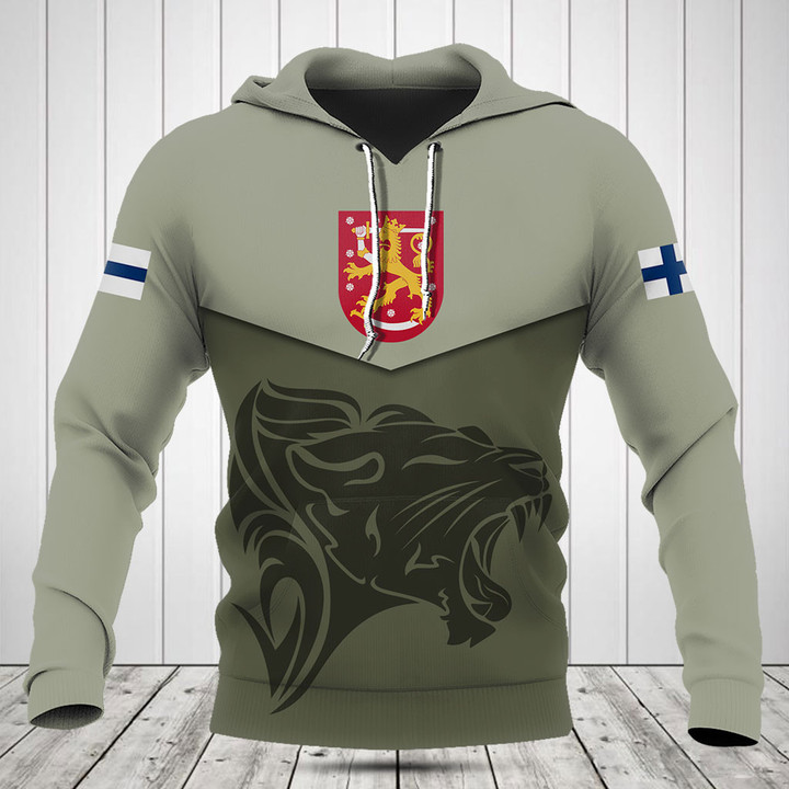 Customize Finland Lion Olive Green Shirts