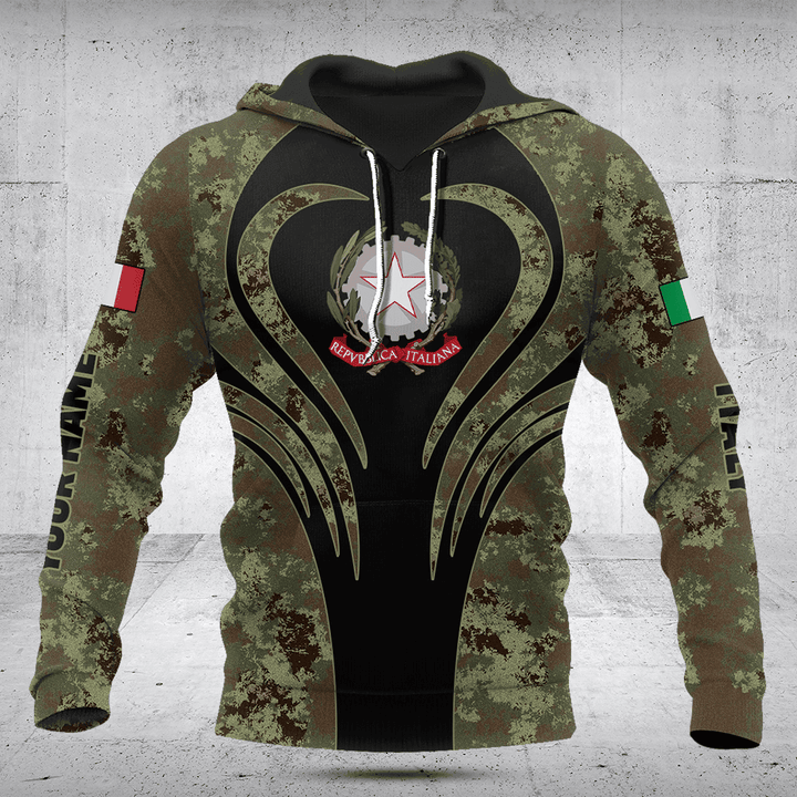 Customize Italy In My Heart Camo Pattern Shirts