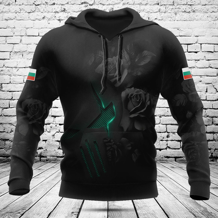 Customize Bulgaria Skull Black Rose 3D Shirts
