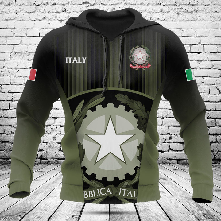 Customize Italy Coat Of Arms Vertical Lines Pattern Shirts
