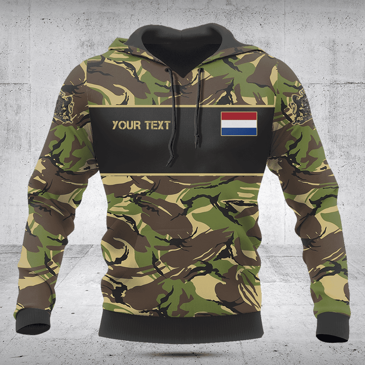 Customize Netherlands Flag Camo Black Line Shirts