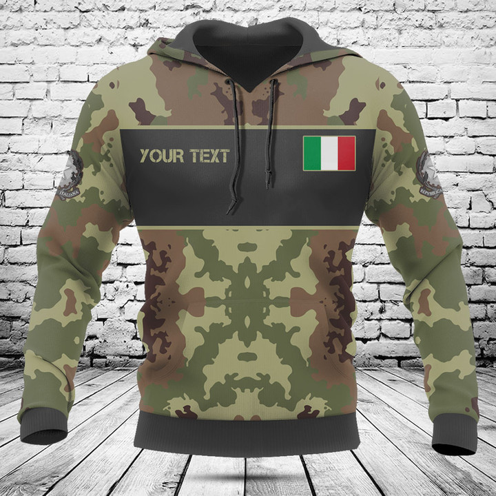 Customize Italy Flag Camo Black Line Shirts