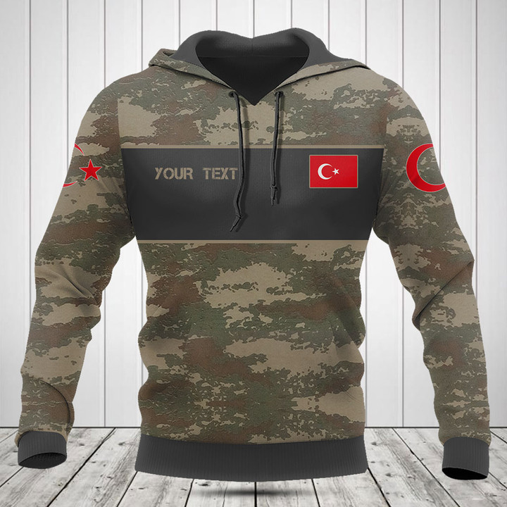 Customize Turkey Flag Camo Black Line Shirts