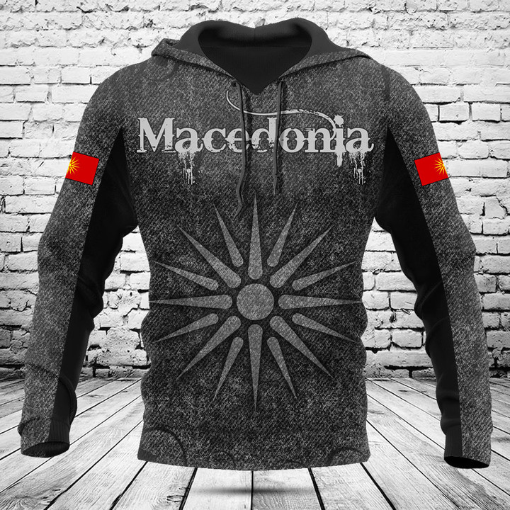 Customize Macedonia Vergina Sun Skull Knitted Texture Shirts