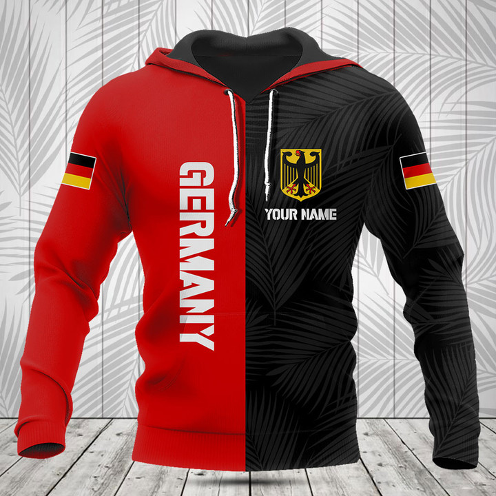 Customize Germany Flag Half Black Palm Leaf Shirts