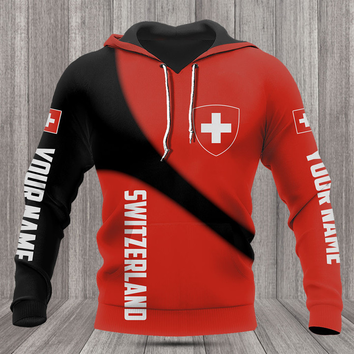 Customize Switzerland Flag Black Line Shirts