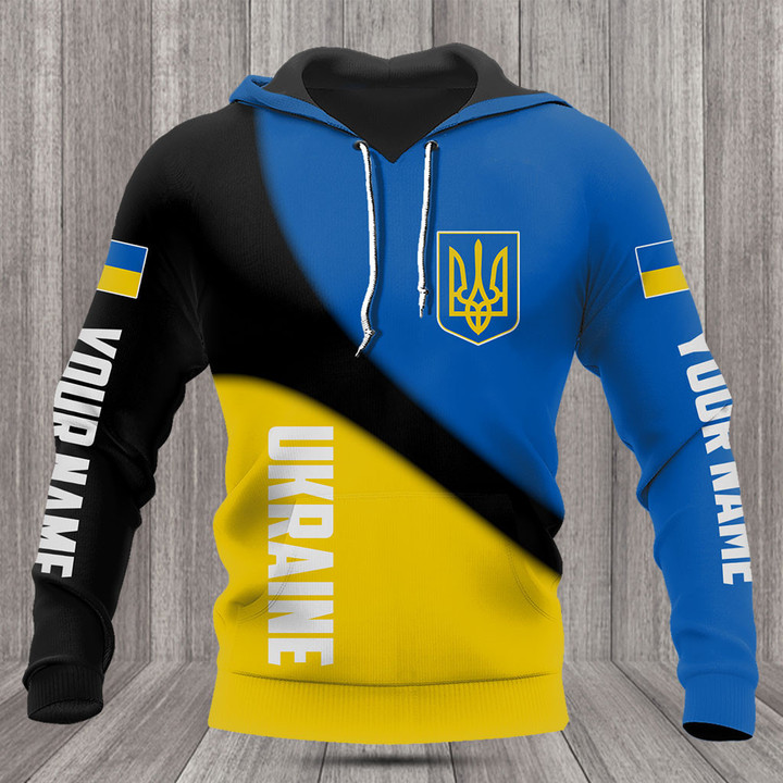Customize Ukraine Flag Black Line Shirts