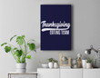 Funny Family Thanksgiving Eating Team Distressed Wall Art Canvas Home Decor-New Portrait Wall Art-Navy
