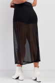 High Waisted Sheer Midi Skirt CK9100