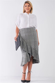 Plaid Grey High-waist Midi Skirt CK2406