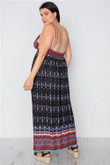 Plus Size Multi Black Paisley Print Maxi Boho Dress CD2407