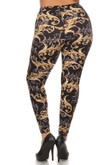 Plus Size Paisley Print, Full Length Leggings In A Slim Fitting Style With A Banded High Waist