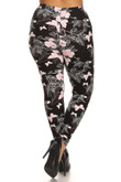 Plus Size Super Soft Peach Skin Fabric, Butterfly Graphic Printed Knit Legging