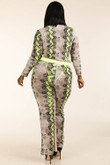 Snake Printed Mesh Bodysuit & Leggings Set CV2710