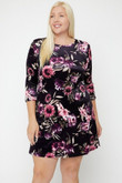 Velvet Dress Featuring A Lovely Floral Print