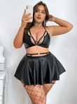 Heart Mesh Sexy Lingerie Dress With G-String 3031