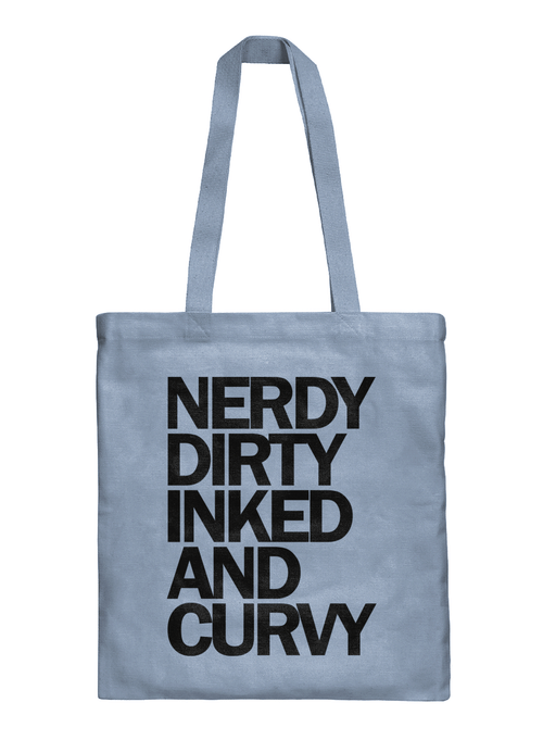 [VER2-BL] NERDY DIRTY INKED AND CURVY TOTE BAG