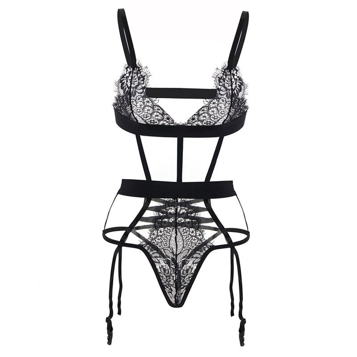 Body Lingerie + Eye Mask See Though Lace BodySuit CB2511