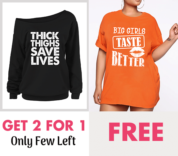Plus Size Sweatshirt Thick Thighs Save Lives & T-Shirt Dress Big Girls Graphic