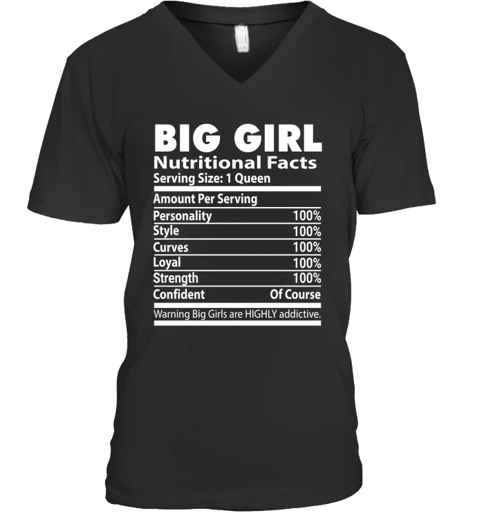 BIG GIRL NUTRITIONAL FACTS V-NECK