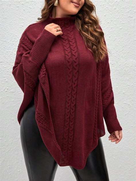 Cable Knit Batwing Sleeve Sweater 7101