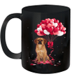 Puggle With Love Balloons And Valentine's Day Mug