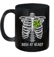 St Patricks Day Skeleton Irish Heart Funny Mug