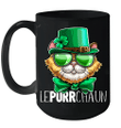 Lepurrchaun St Patrick's Day Cat Leprechaun Shamrock Mug