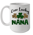 Funny One Lucky NaNa Leopard Plaid St Patrick's Day Gift Mug