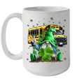 Green Gnomes Bus School Driver And Shamrock St Patrick's Day Mug