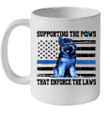 Supporting The Paws That Enforce The Laws American Flag Mug