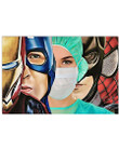 Nurse Superheroes Iron Man Captain America Poster