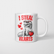 Boys Valentines Day Kids Dinosaur T rex Lover I Steal Hearts Mug