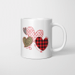 Girls Valentines Day Shirts Hearts Love Leopard Plaid Kids Mug