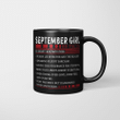 September Girl Facts Is Most Known For Human Lie Detector And The Realist Mug Happy Birthday September Gifts Mug