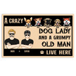 Personalized Dog Lovers - Crazy Dog Lady And Grumpy Old Man Live Here Custom Doormat