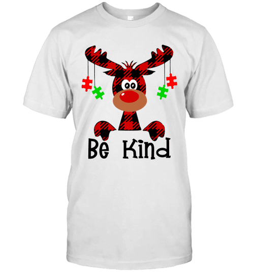 Be Kind Autism Awareness Christmas Reindeer Hippie Bullying Cute Shirt